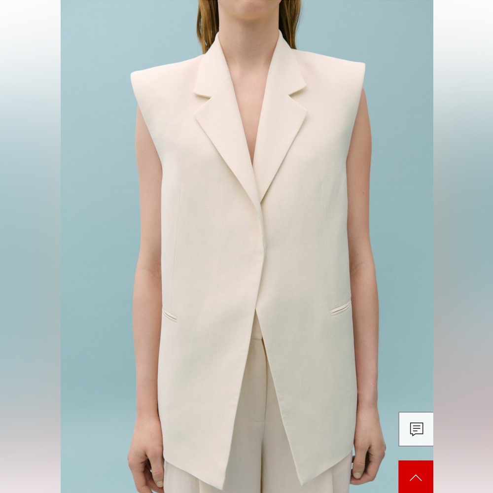 Victoria Beckham x mango Cream Sleeveless Blazer